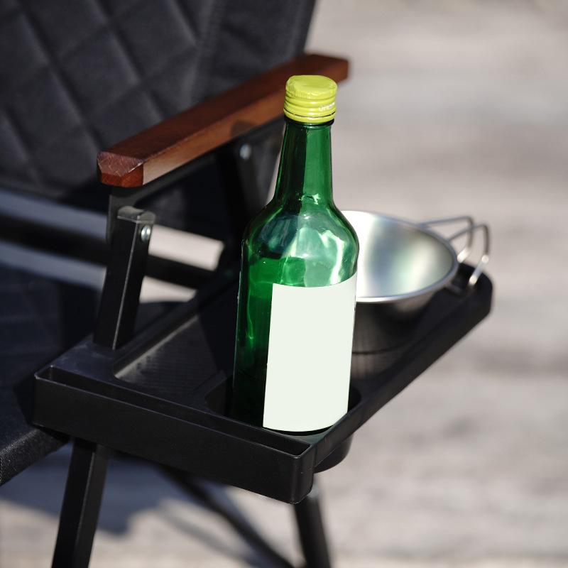 1Pc Outdoor Camping Chair Side Storage Tray Recliner Chair Tray Camping Accessories Folding Universal Cup Holder Tool