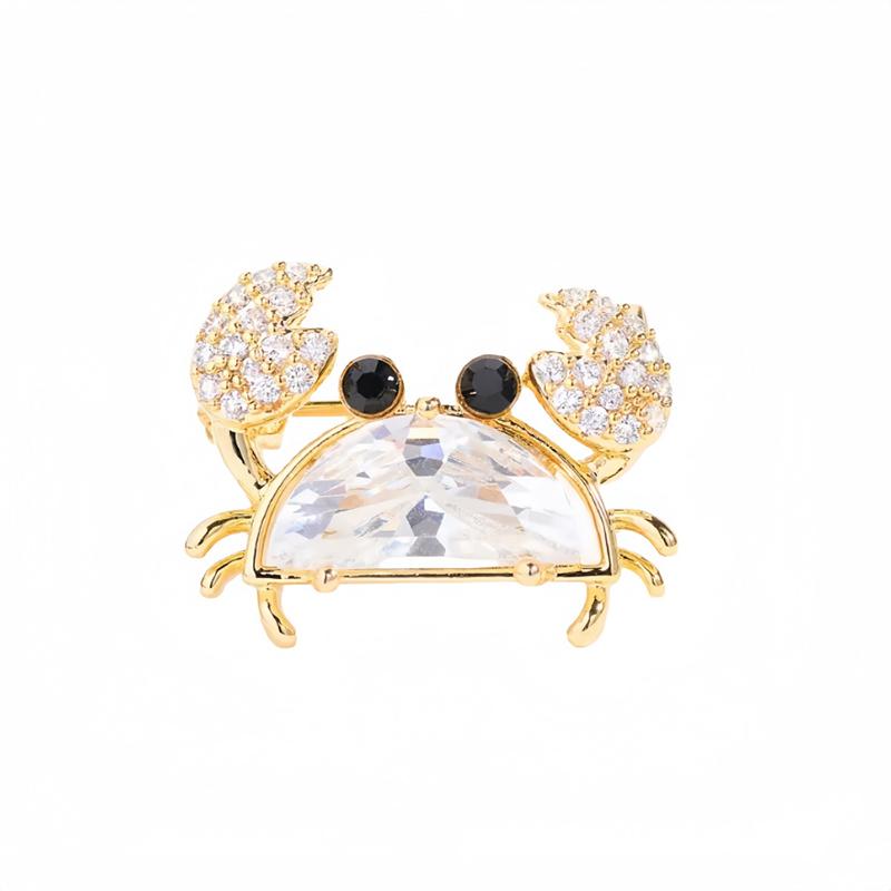 Cute Small Crab Brooch  Elegant Sweater Cardigan Corsage Jewelry For Women