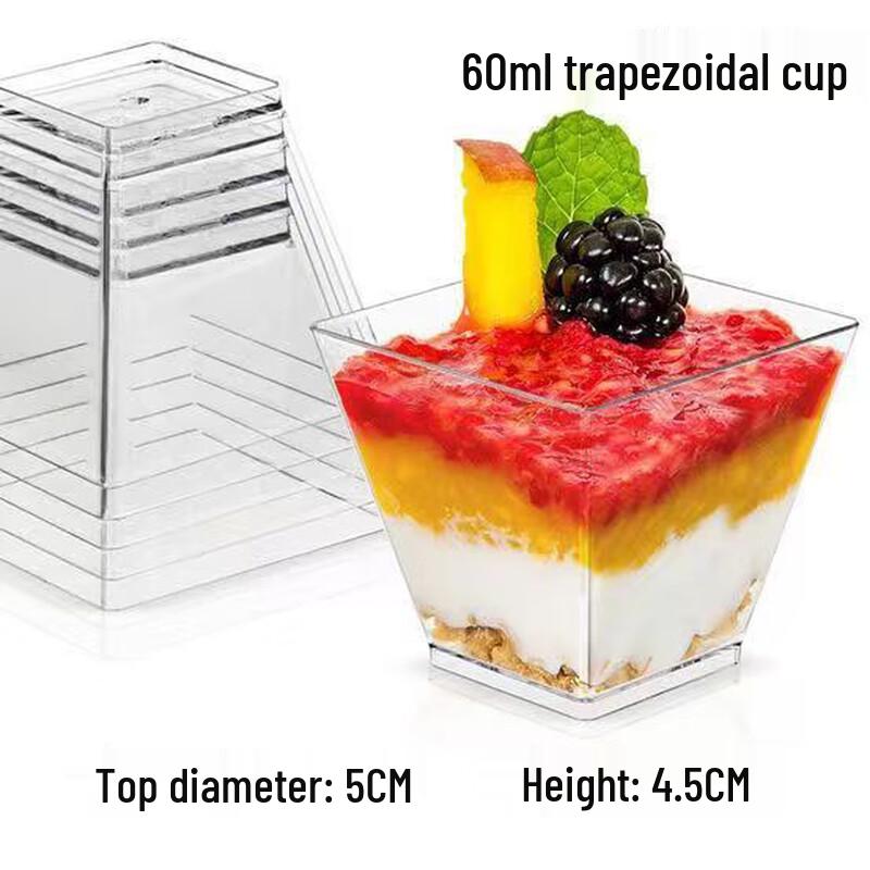 

Wuhe Disposable Thickened 60ML Trapezoidal Crystal Cups