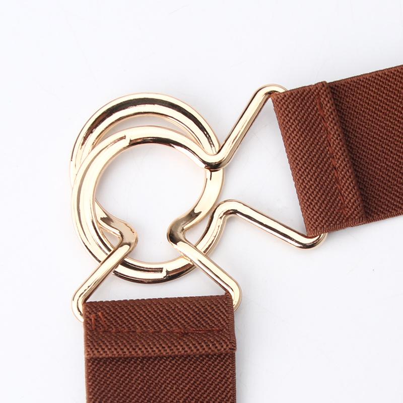 Simple Four Seasons Women'S Black Elastic Belt Single Ring Waist Sealing Belt