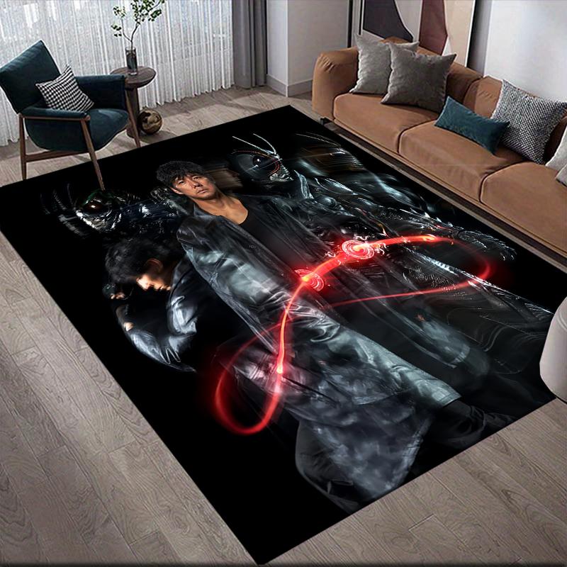 Kamen Rider background texture motif Square Area Rug, Non-Slip Floor Mat for Home Decor, Perfect Gift for Kamen Rider Fans.chl
