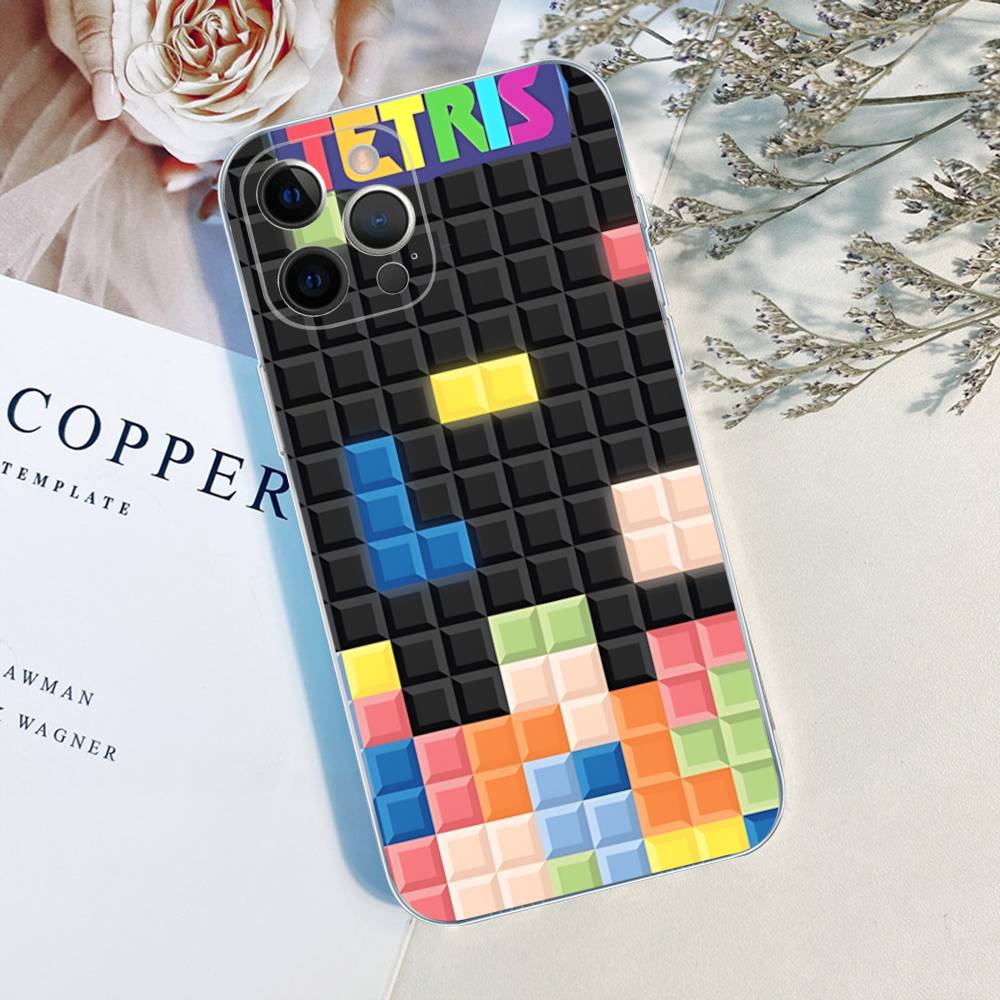 Vintage Game T-Tetris Fit For IPhone 16 15 Promax Phone Case IPhone 14 11 12 High End 13 Pro Silicone