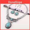 Ethnic Style Simulation Gemstone Decoration Women Necklace And Earring Set For Men And Women
