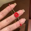 Dripping Apple Round Open Ring Ankara Red Temperament Ring Small Fresh Design Fashion Earrings