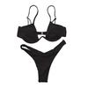 Sexy Women Solid Color Swimsuit Underwired Bra G-string Briefs Beach Bikini Set