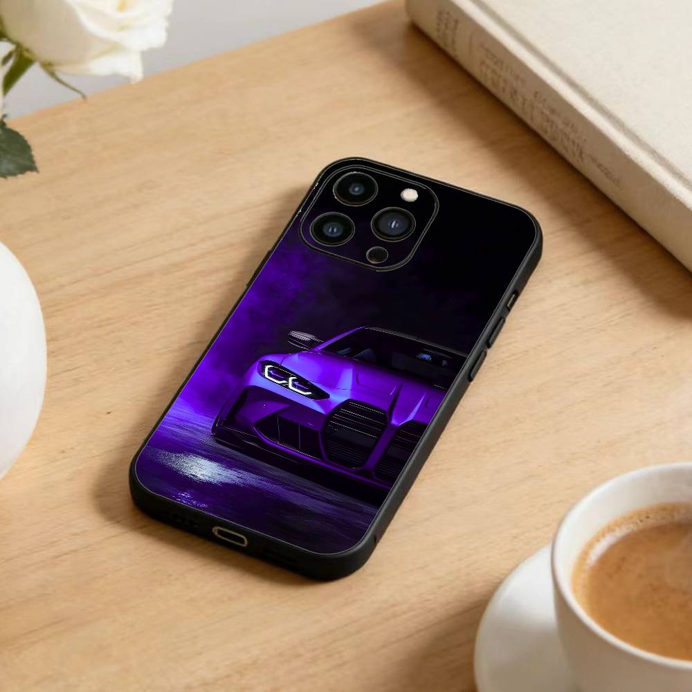 Sports Cool Car Phone Case For iPhone 16,15,14,13,12,17,Pro Max,Plus Silicone Black Case iPhone14