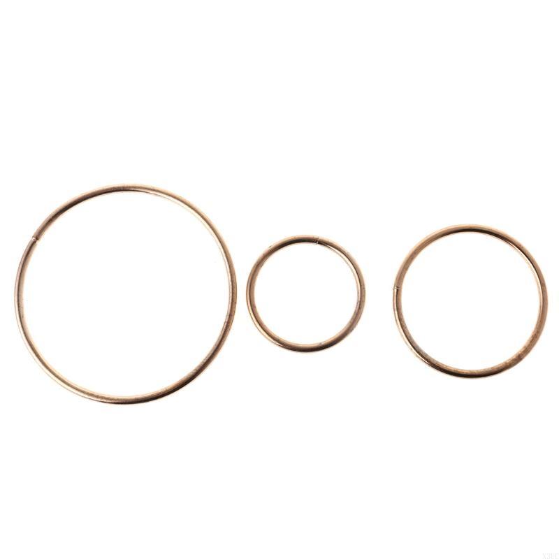 Round Dreamcatch Circle Gold Color Round Wire Wreath Making for Independence Day Flower Making Supply X3UC