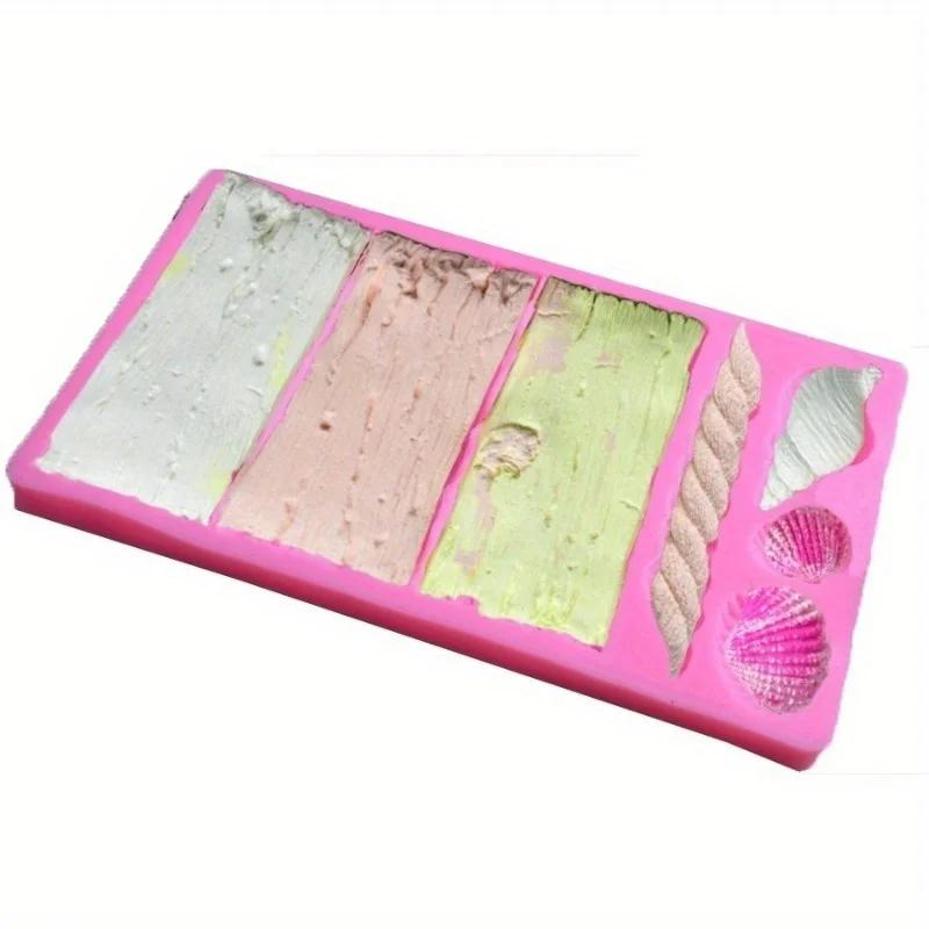 1 Pcs New Retro Bark Conch Silicone Fondant Mold Diy Chocolate Baking Cake Border Decoration Mold New