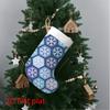 Christmas Decoration Fireplace Hanging Stocking 1pc 44.96x27.94 Cm Modern Hexagon Snowflake Christmas Stocking