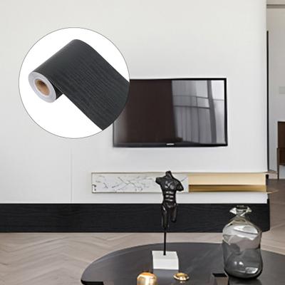 1 Roll 10CMx10M Wood Grain Border Sticker Waterproof PVC Self-Adhesive Peel-And-Stick Mirror Frame Kitchen Bathroom Wall Border Decoration Wallpaper