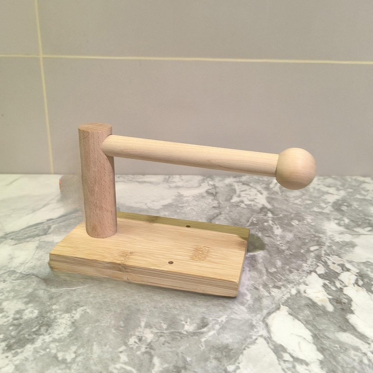 

Wooden Toilet Paper Holder with Desktop & Wall-Mount Design, Vertical Storage Rack Also for Facial Tissues, Bathroom Organizer