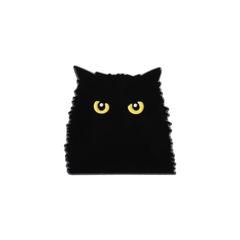 Cartoon Black Cat Enamel Pins PEW PEW MADAFAKAS Big Eyes Kitten Cute Animal Brooches Lapel Badge Jewelry Gifs For Cat Lovers