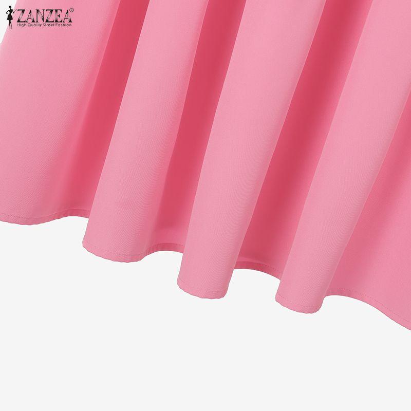 ZANZEA Women Short Sleeve Crochet Blouse and Skirts Casual Two Piece Suit Sets