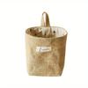 Desktop Storage Basket Jute Cotton Linen Bag Hanging Pocket Small Sack Sundries Storage Box With Handle Cosmetic Storage Bag