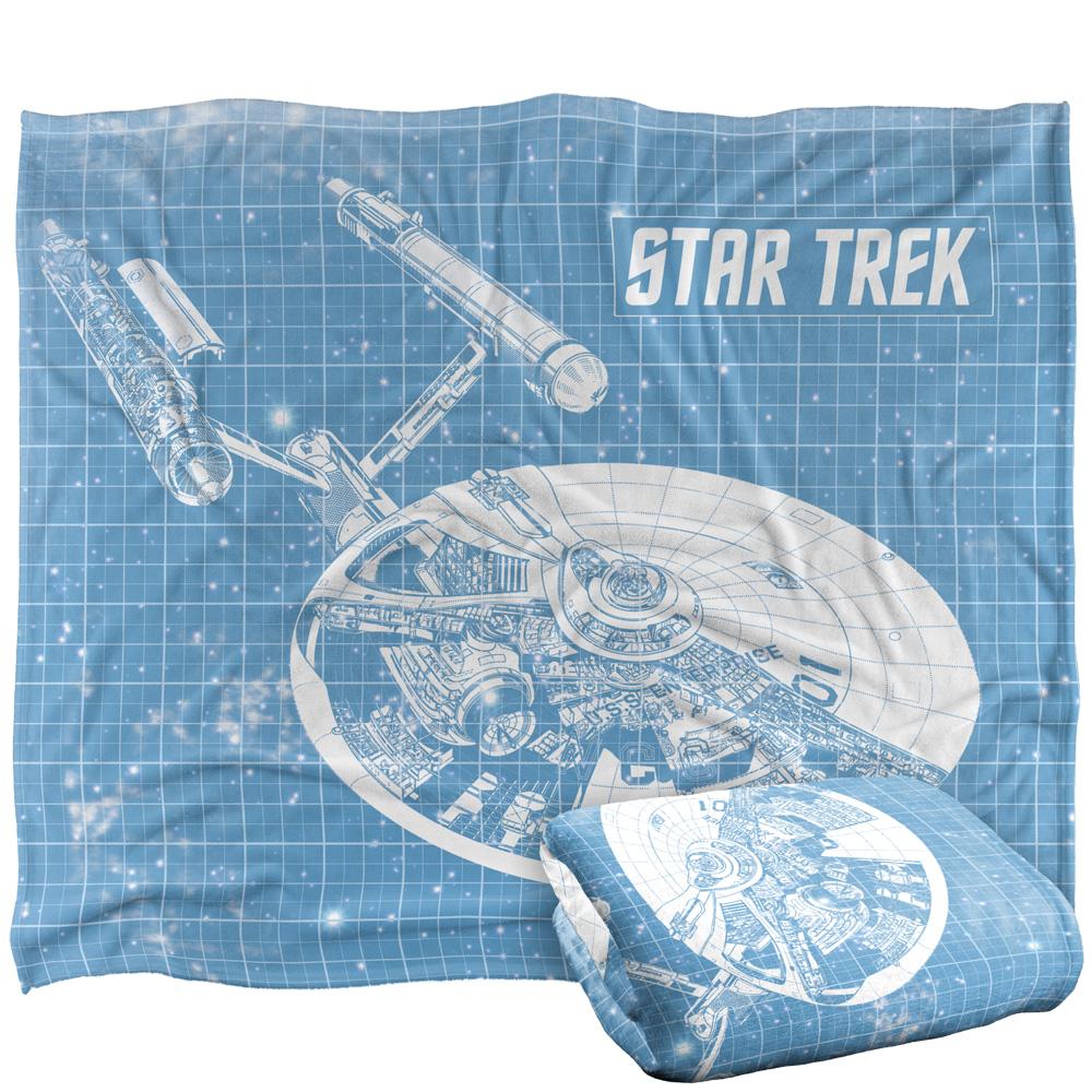 Star Trek Enterprise Silky Blueprint Supersoft Blanket