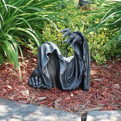 Atmosphere Design Half-body Ghost Hand Statue Gothic Grim Reaper Ornaments Garden Decor