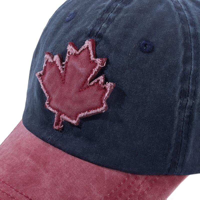 Unisex Washed Cotton Vintage Cap Maple Leaf Embroidery Baseball Caps Men Women Outdoor Sports Hat
