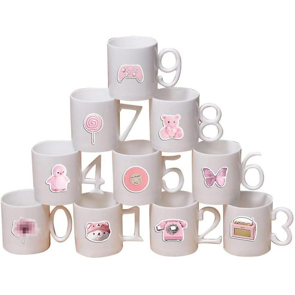 50Pcs Kawaii Stickers for Water Bottles, Cute Vsco Vinyl Laptop Stickers, Waterproof Aesthetic Stickers, Pink Sticker Pack for Kids Girls