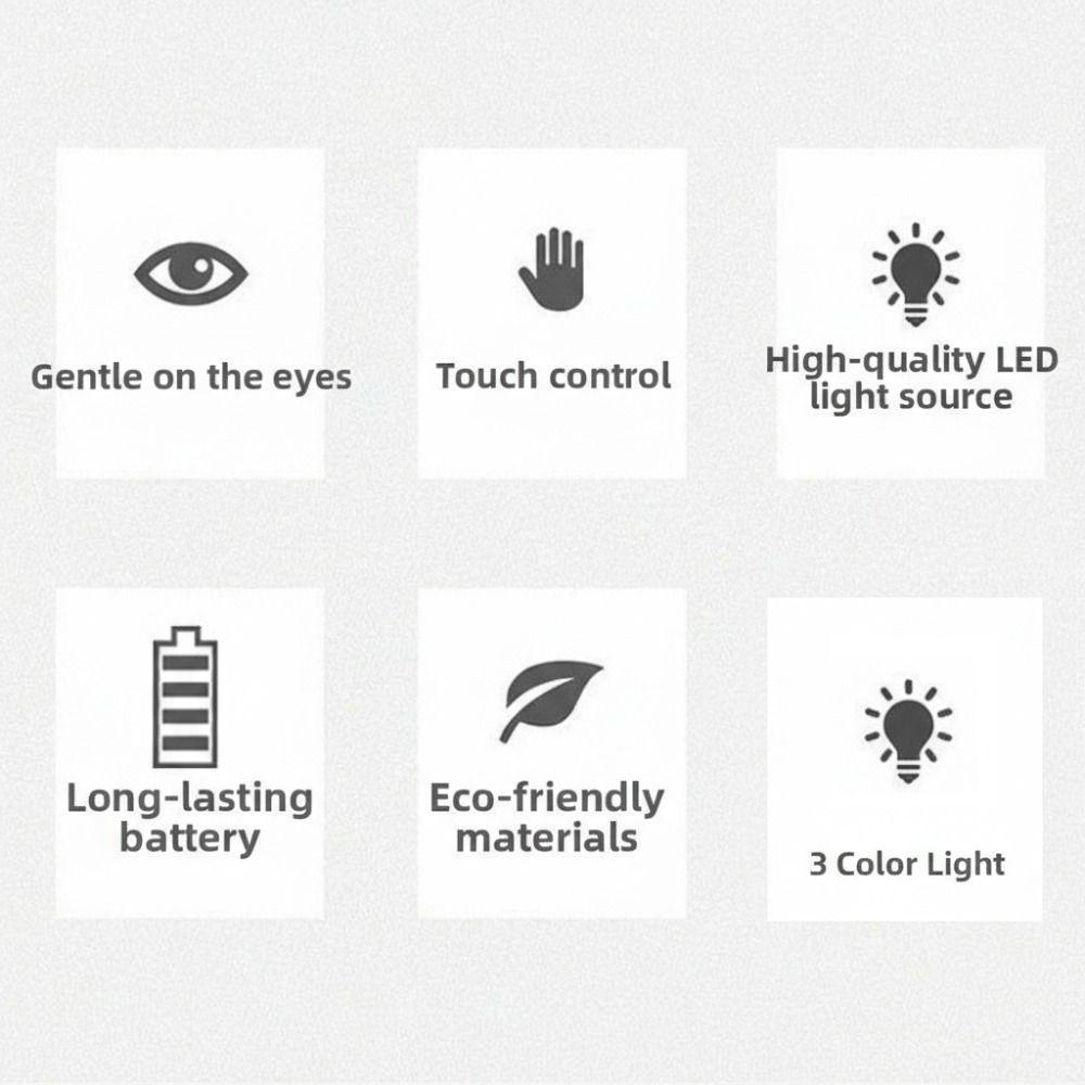 Touch Control Mushroom Bedside Lamp Creative Metal Reading Lamp Atmosphere Lamp  Bedroom Desk