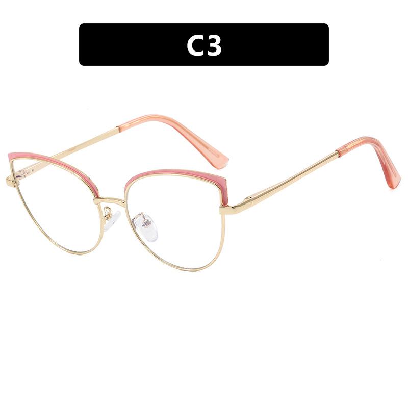 Fashion Metal Frames Cat Eye Anti Blue Light Glasses Women Optical Eyeglasses Frame Computer Reading Eyewears
