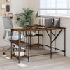 VidaXL Desk, Computer Table with Shelves, Computer Desk with Legs, Writing Table Bedroom, Industrial, Oak 837594