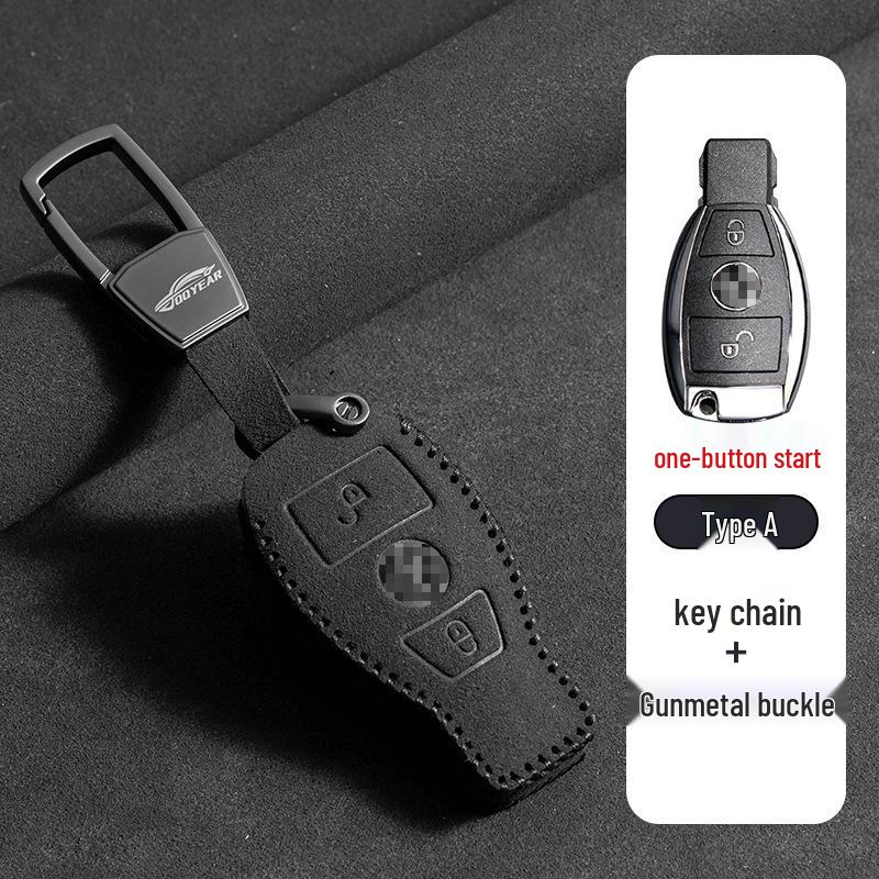 Mercedes-Benz E300L Key Cover: Suede Grade with Buckle for Men's C260LC200L GLC/GLB220