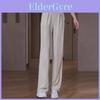 Female Summer Ice Silk Casual Trousers With Slimming Fit And Vintage Style