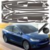 For Tesla Model X 2016-2020 PVC Matt Black Car Window Decorative Strip Sticker Car Exterior Protection Accessories