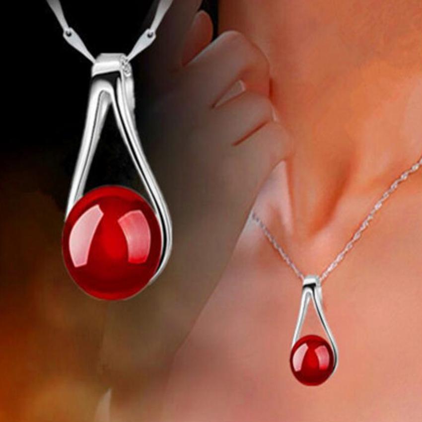925 Sterling Silver New Woman Fashion Jewelry High Quality Crystal Zircon Pearl Agate Pendant Necklace Length 45CM