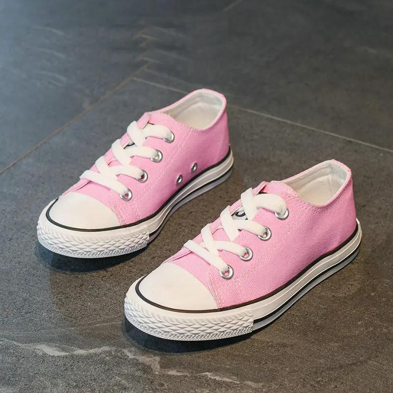 Children's Canvas Shoes for Girls  Boys able Candy-Colored Casual Shoes Kids' Sneakers Student Low-Top Boots Comfortable