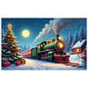 Festive Banner Snowy Scene Holiday Banner Christmas Train Banner Lighted Garland For Outdoor Event Winter Festival Holiday