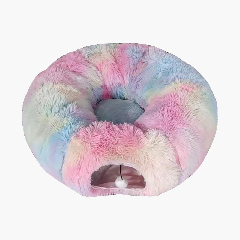 Plush Cat Nest - Ultra-Soft, Warm, Foldable, and Interactive Tunnel Channel for Pet Cats and Small Dogs, Washable and Easy To Store