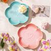 High Temperature Underglaze Ceramic Dinner Plate Gradient Color French Dessert Plate Home Fruit Plate Floral Design