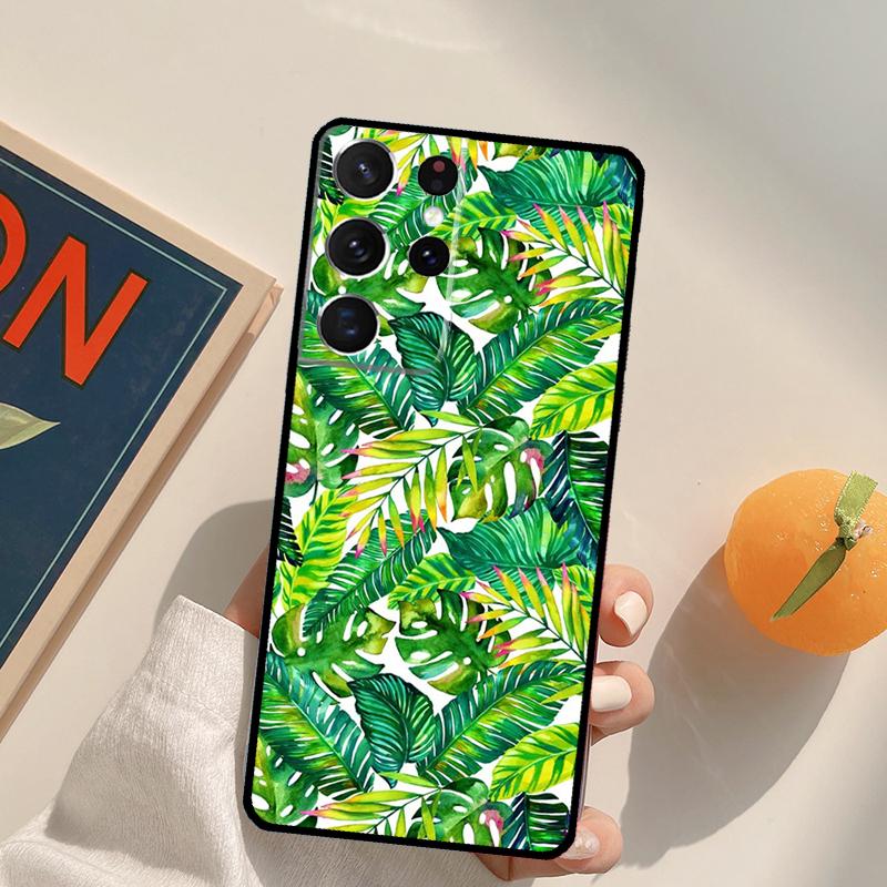 Tropical aloha Hibiscus  pattern Phone Case For Samsung Galaxy S22 S23 S21 Ultra S20 FE S8 S9 S10 Plus Note 10 20 Ultra Cover