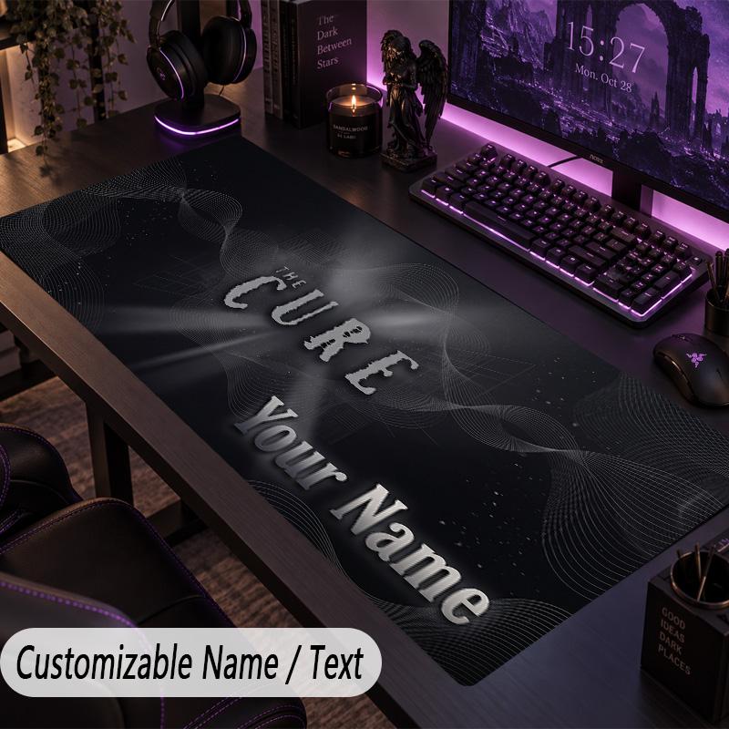 Large Mouse PadThe Cure Custom Name Text Personalized Desk Mat Non Slip Gaming Pad