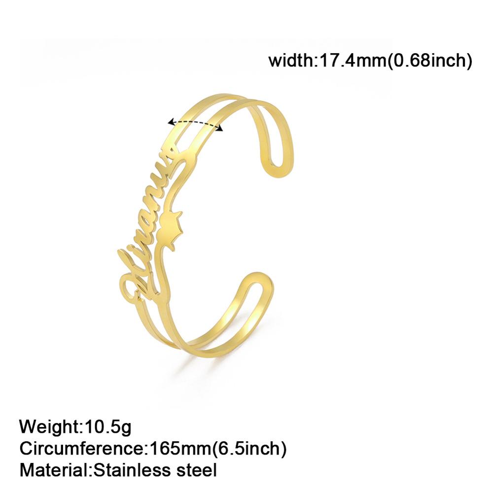 Lemegeton Fashion Custom Name Bracelet Bangle Stainless Steel Personalized Bracelet For Women Jewelry Valentins Day Gift
