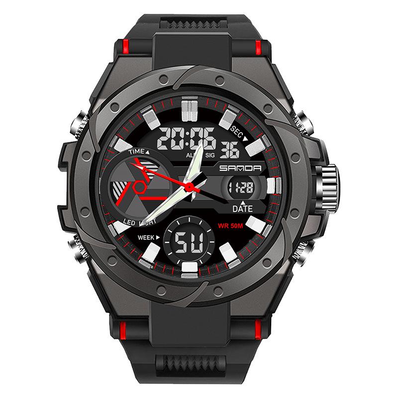 Sanda Men's Multifunctional Waterproof Luminous Military-Style Outdoor Sports Electronic Watch