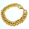 Gold Color Stainless Steel Cuban Bracelet For Men Women Gift Jewelry