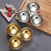 Stainless Steel 3-Compartment Snack Bowl Large Capacity Round Sauce Dish Dessert Plate  Office