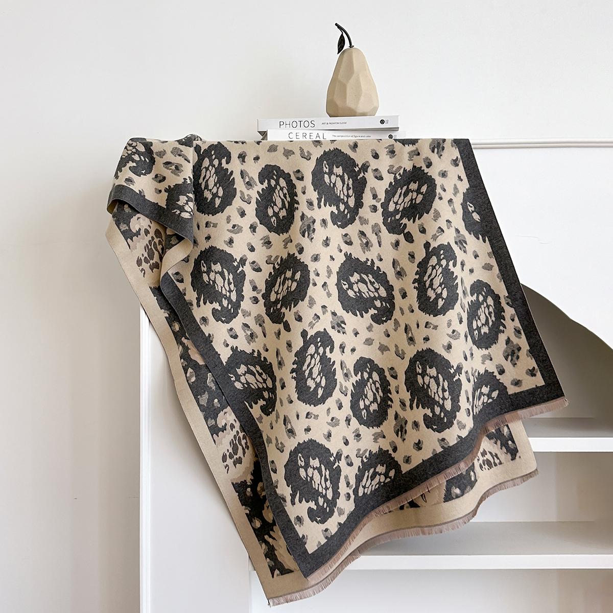 

Women S Imitation Cashmere Scarves Winter Paisley Print Patterned Thicken Warm Female Blanket Cashew Flower Fashionable Scarf