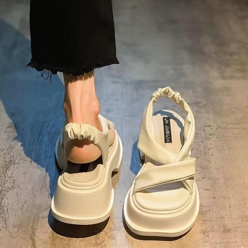 NEW Women Solid Color Hook&Loop Slingback Platform Sandals Sports Summer Sandals Women Dad Sandals Designer Shoes Women