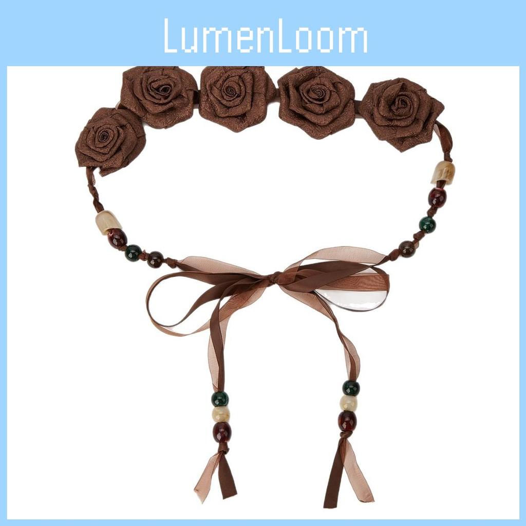 Vintage Boho Waist Rope With Flower Knot For Womens Casual Skirt Accessories