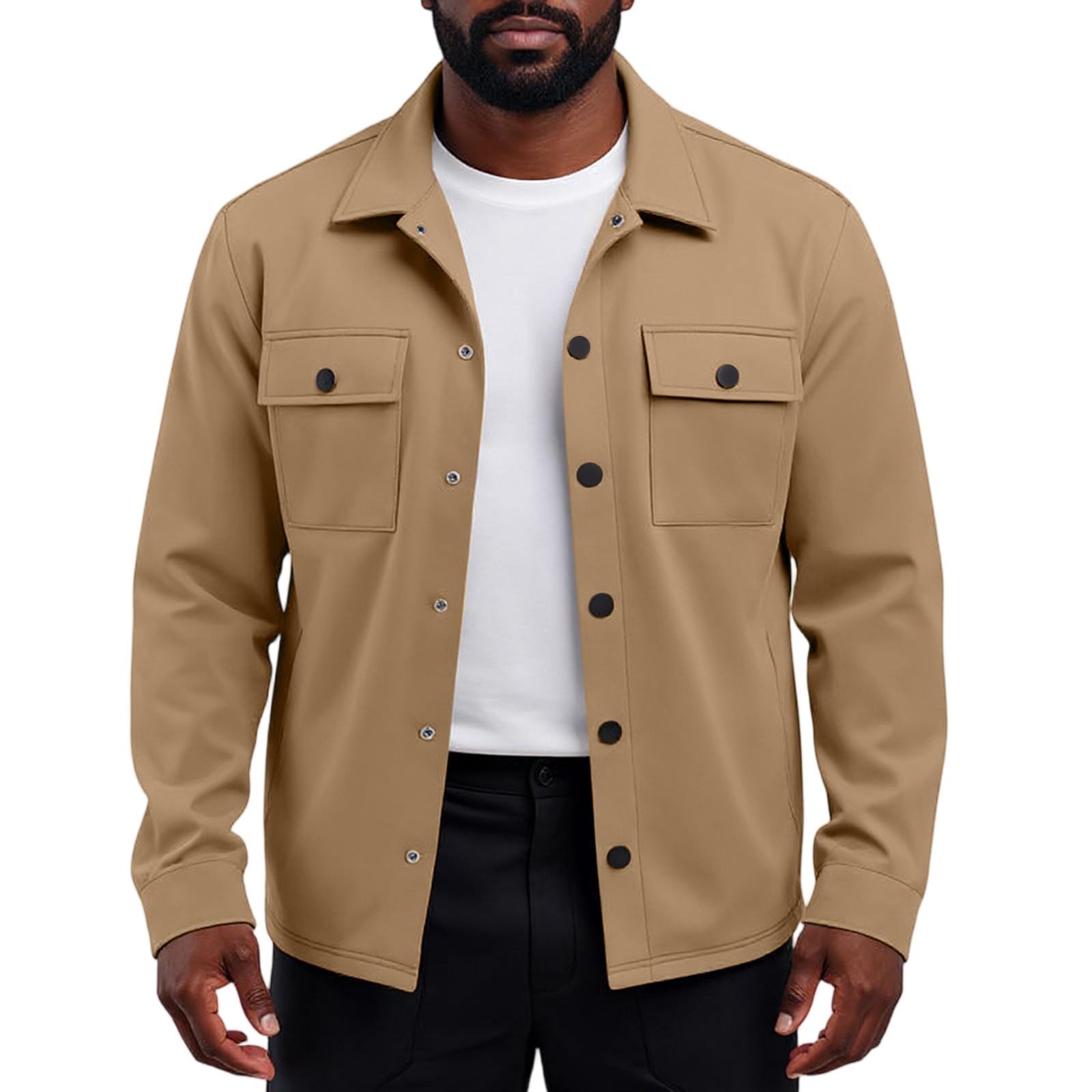 

Men s Heavy-duty Workwear Retro Commuting Jacket With Long Sleeves And Plush Insulation, Comfortable And Loose Fit M верблюд