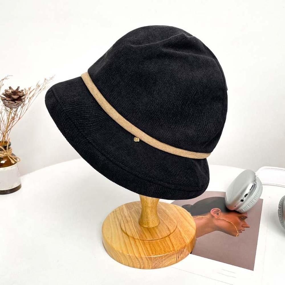 Temperament Corduroy Pullover Cap Solid Color Anti-cold Bucket Hat Winter Fisherman Hat  Shopping