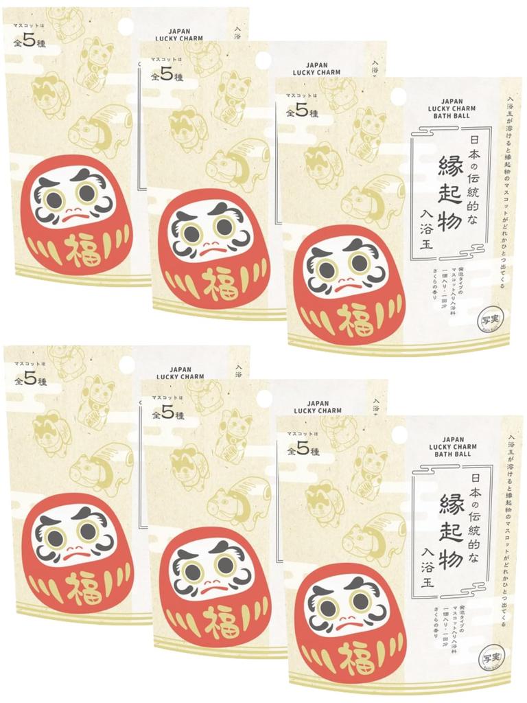 Set of 6 Foaming Net Nor Corporation Bath Realistic Traditional Japanese Auspicious with Toy Bath Bath Japan Foaming Net for Convenient Bath +