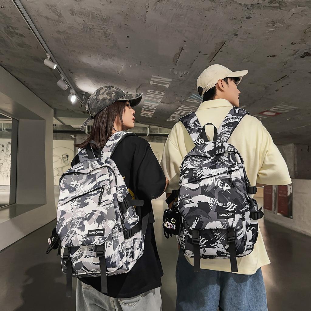 Zaino alla Moda Popolare Graffiti Grande Capacità Doppio Zaino Nuovo Zaino Casual Zaino per Studente di Scuola Media