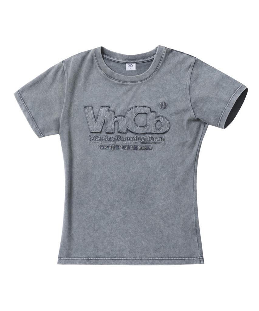 VENHIT Mrt Applique Washed Slim Fit Short Sleeve Tee