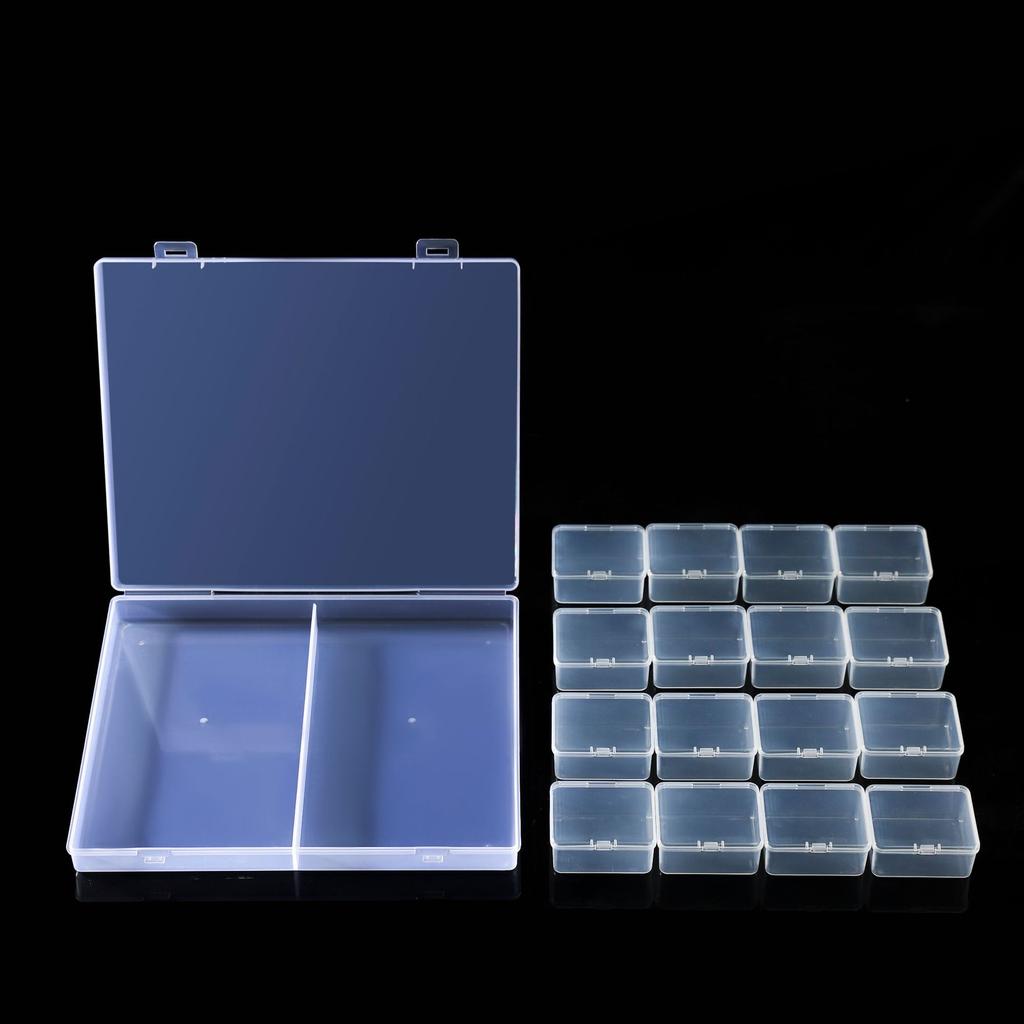 4 Rows Of 16-Grid Boxes, Desktop Transparent Finishing Box, Nail Art Jewelry Anti-Oxidation Plastic Sealing Box, Separate Packaging Box