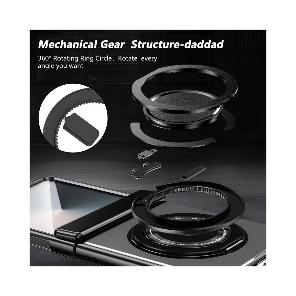 Husă de telefon cu suport magnetic rotativ la 360 de grade pentru Samsung Galaxy Z Flip 7 FE 6 5 4 3, încărcare wireless, protecție ecran pentru balama
