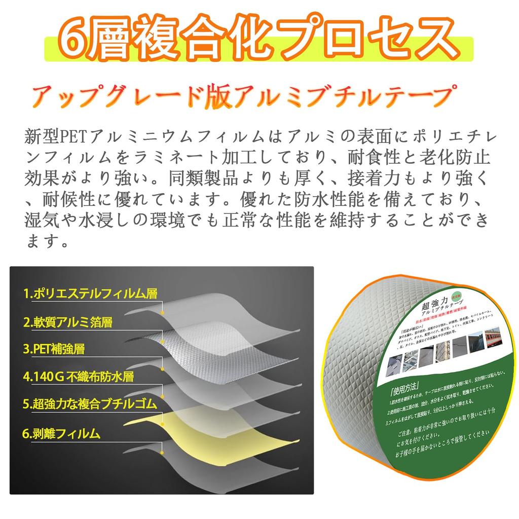 Sunyedaa Super Strong Aluminum Butyl Tape Waterproof Tape Butyl Tape Water Leak Repair Tape Water Leak Prevention Tape Water Resistant Tape Super